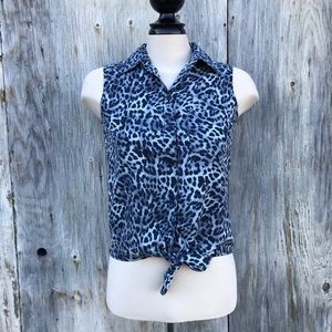 BeachLunchLounge Sleeveless Leopard Print Blouse